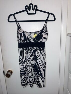 EUC Black and White Zebra-Print Spaghetti Strap Dress